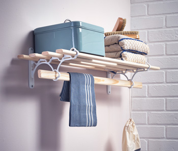 Cast iron slatted shelf rack complete with underail