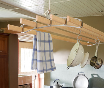 The Pulley Maid modern kitchen clothes airer, pulley operated drying rack