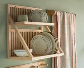 Wooden plate rack can hold  a range of sizes